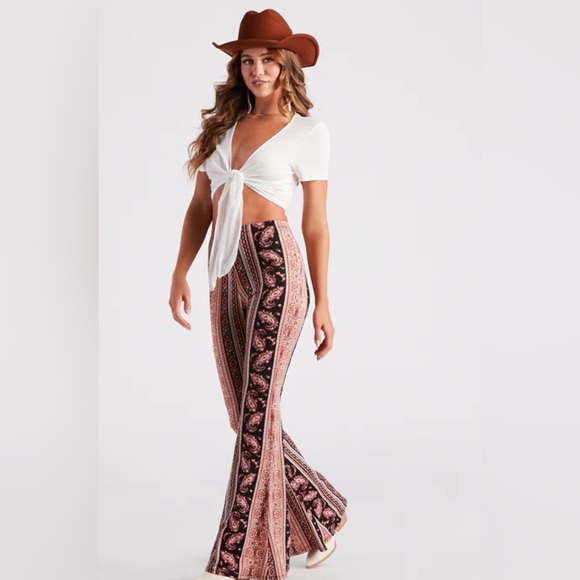 Windsor Desert Haze Paisley Flare Pants Size S - Picture 4 of 6